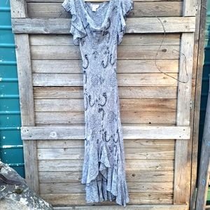 Beautiful Flutter Sleeve Papillion Maxi Dress